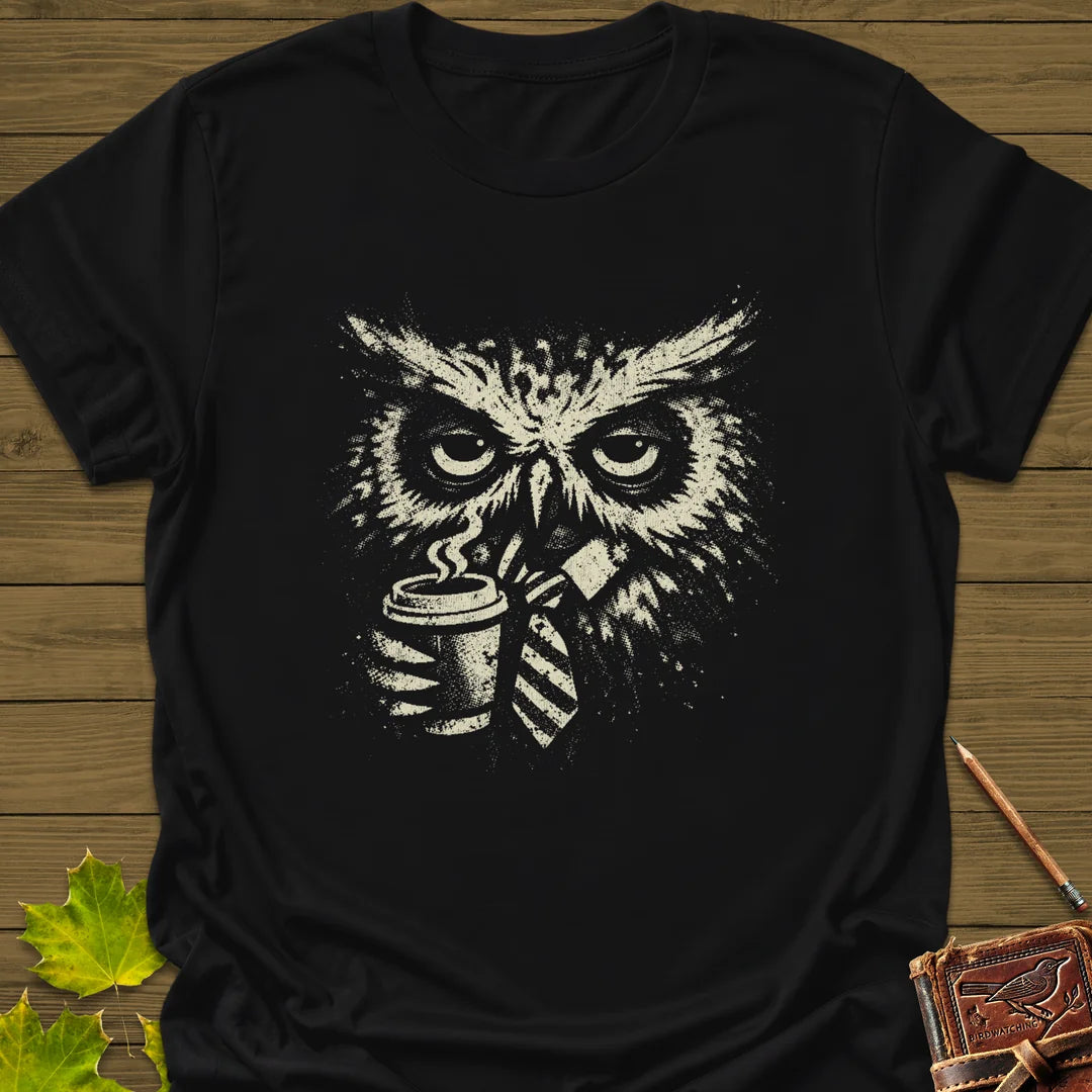 Office Owl T-Shirt in Black