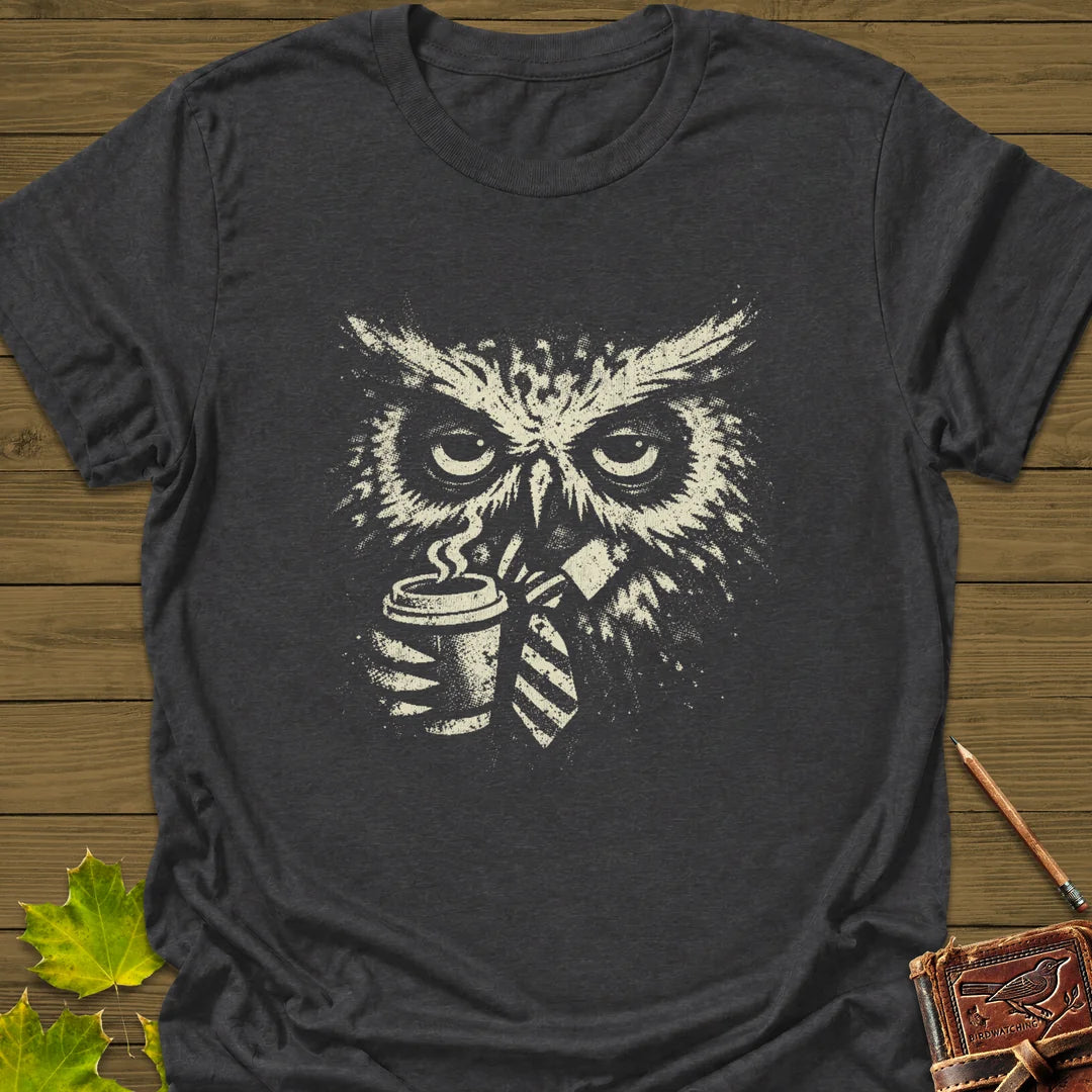 Office Owl T-Shirt in Dark Heather