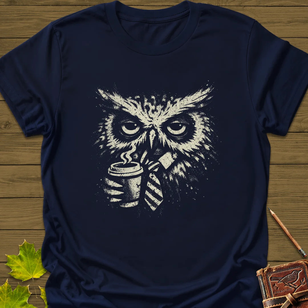 Office Owl T-Shirt in Navy