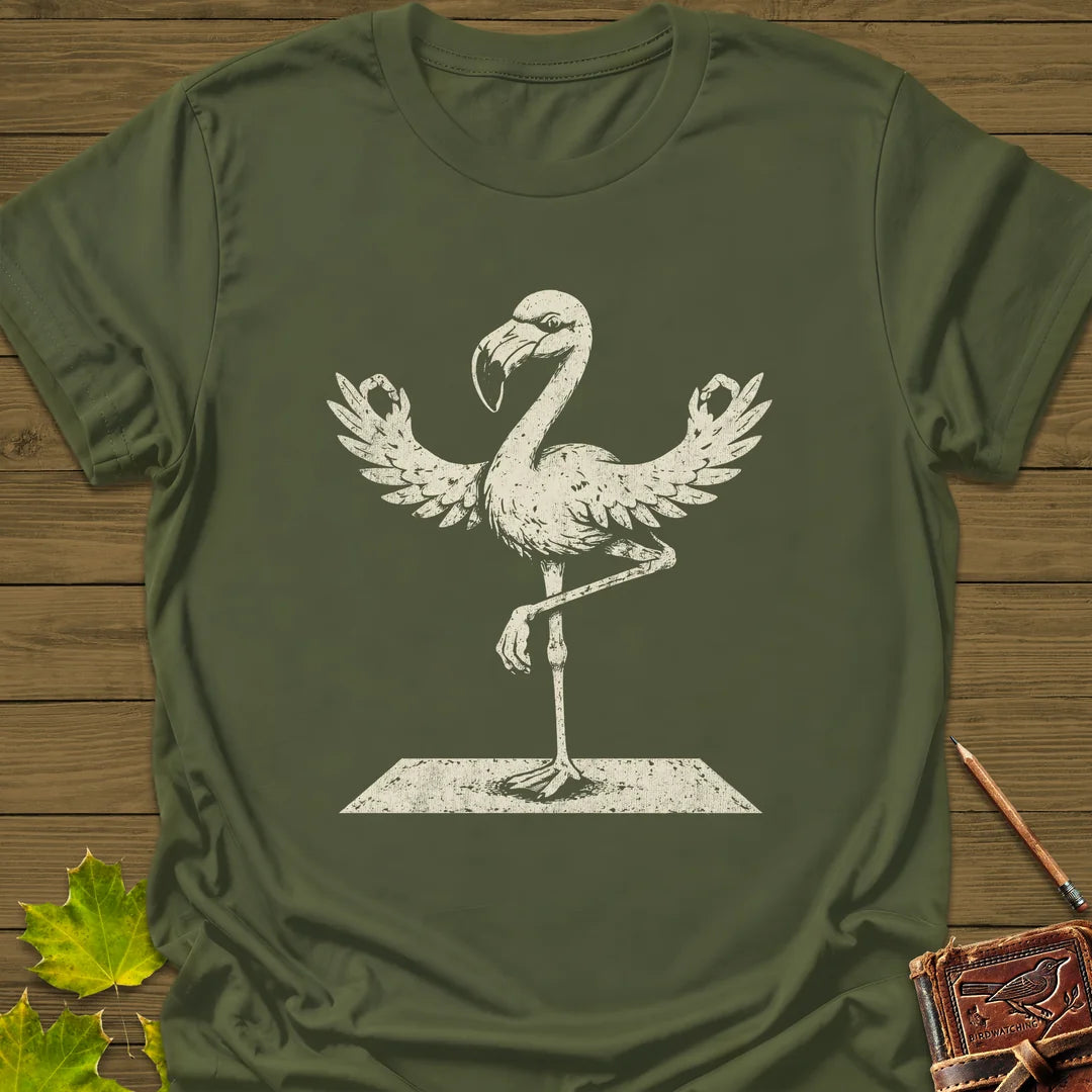 Flamingo Yoga T-Shirt in Military Green