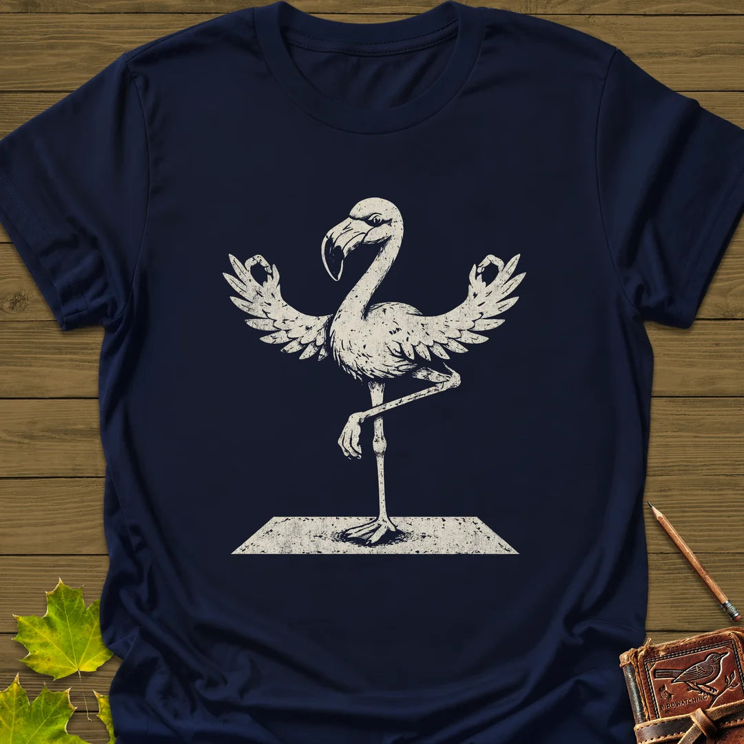 Flamingo Yoga T-Shirt in Navy