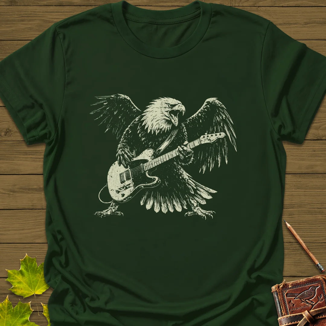 Eagle Guitar Hero T-Shirt in Forest Green
