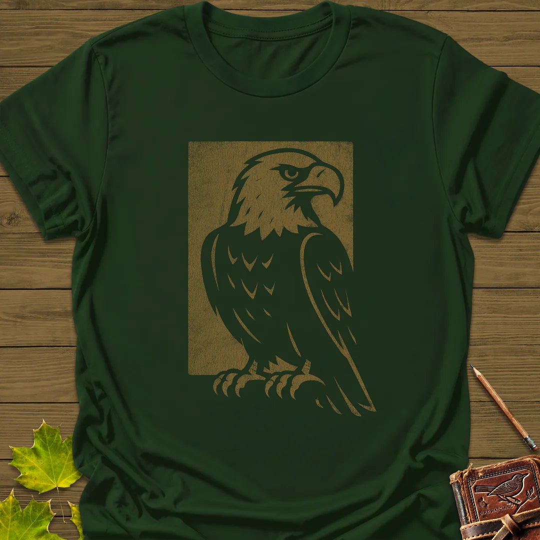 Watchful Eagle T-Shirt in Forest Green