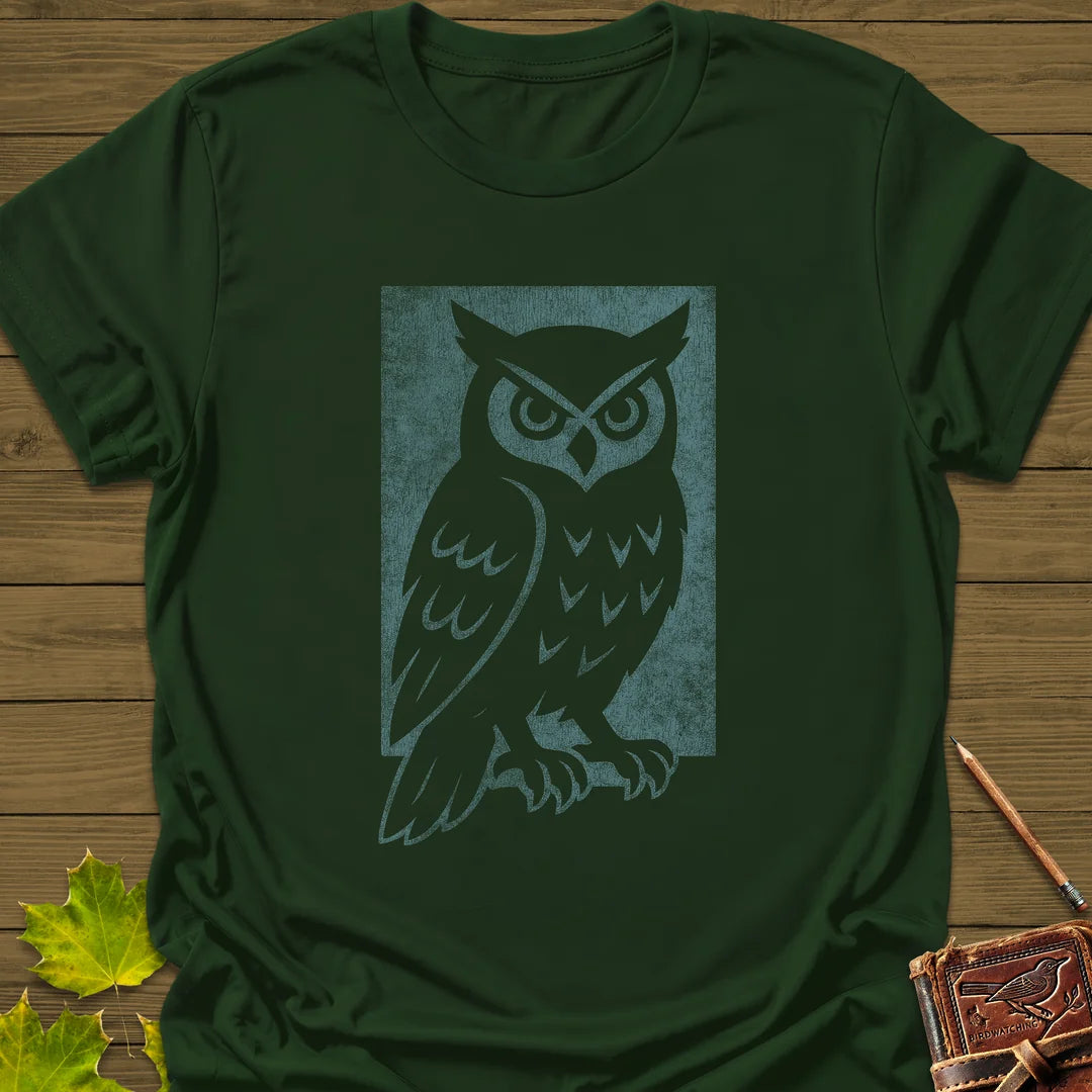 Shadow Owl T-Shirt in Forest Green