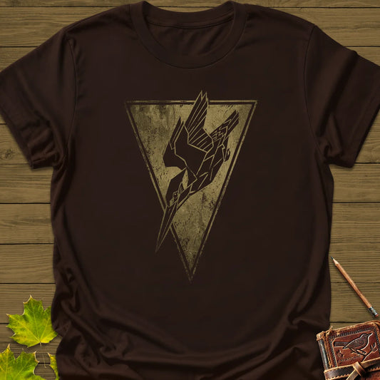 Kingfisher Badge T-Shirt in Dark Chocolate