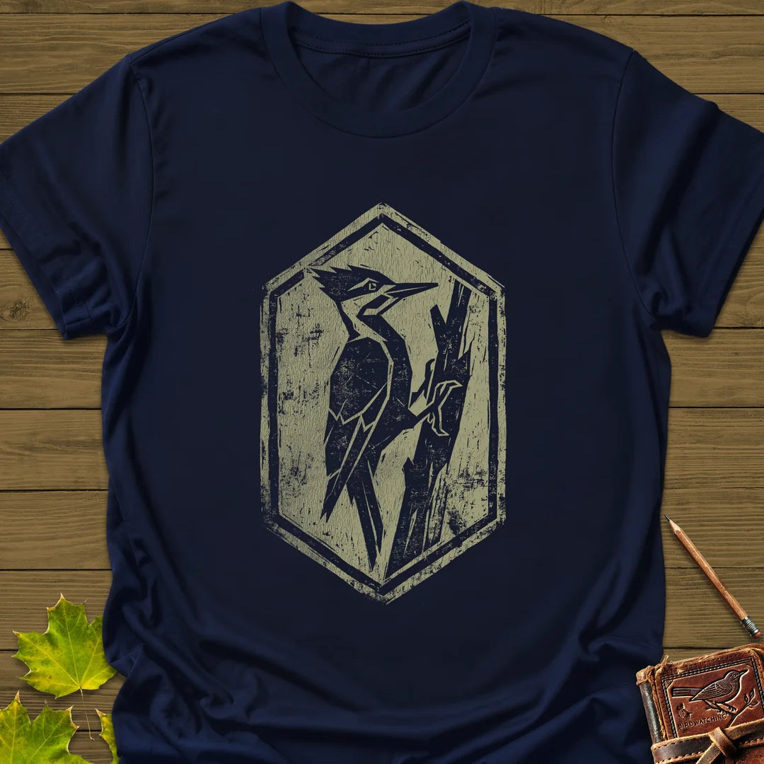 Woodpecker Silhouette T-Shirt in Navy