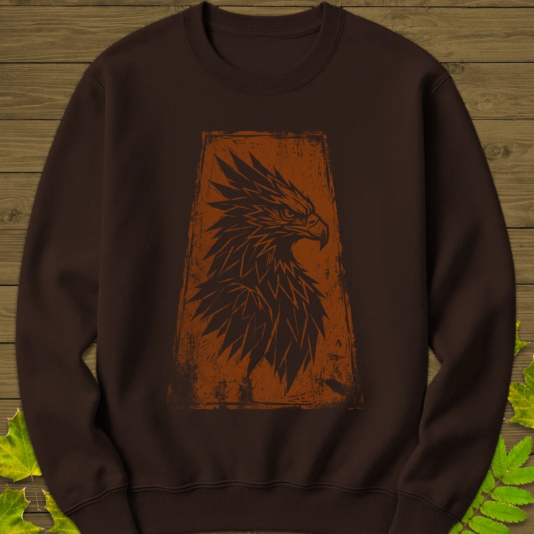 Tribal Eagle Sweatshirt in Dark Chocolate