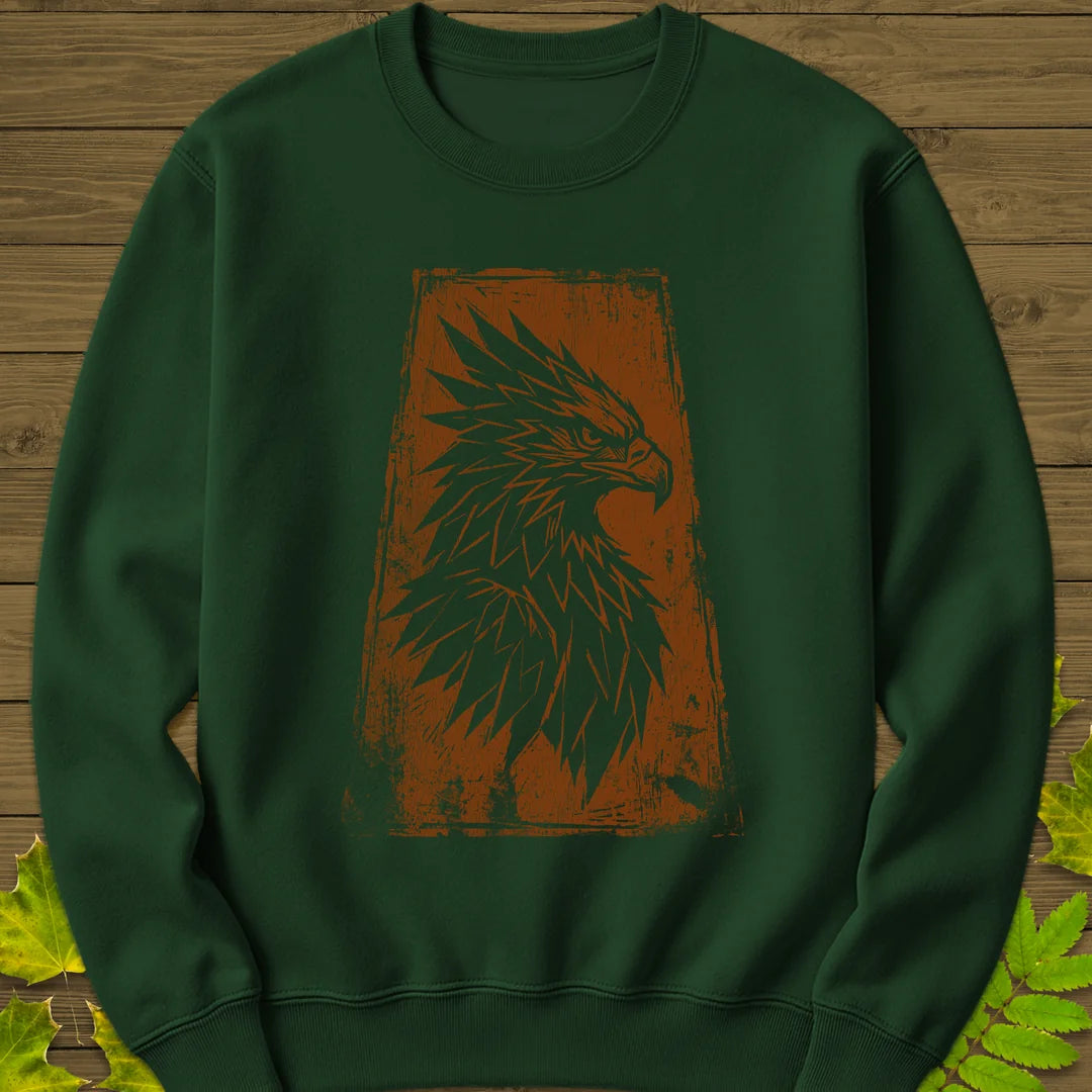 Tribal Eagle Sweatshirt in Forest Green