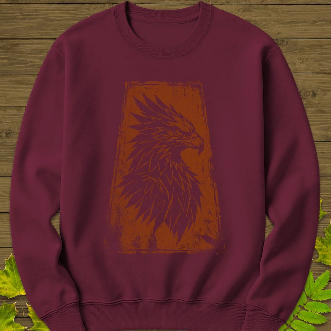 Tribal Eagle Sweatshirt in Maroon