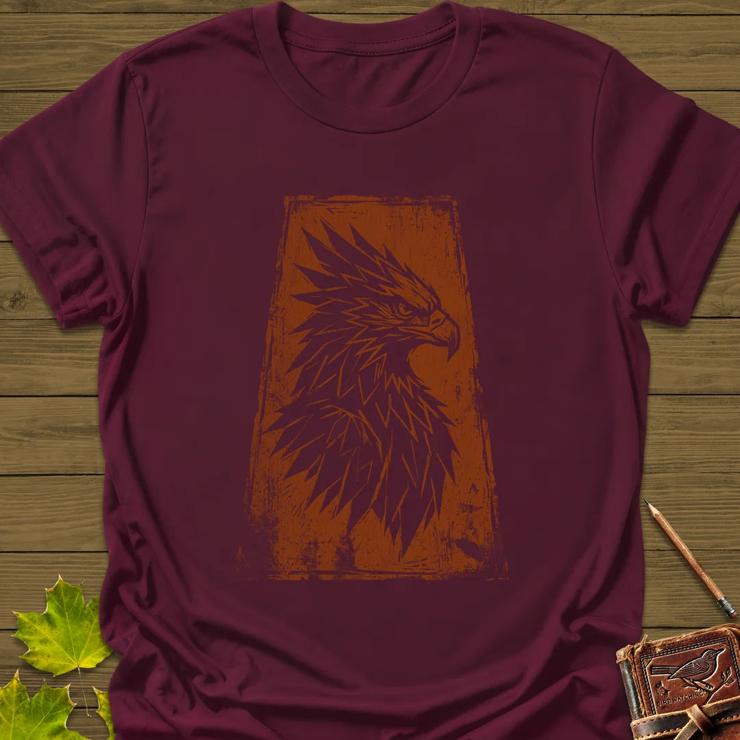Tribal Eagle T-Shirt in Maroon