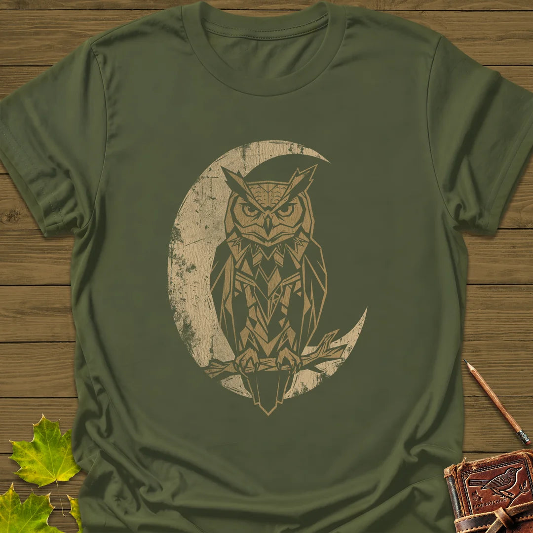 Lunar Owl T-Shirt in Military Green