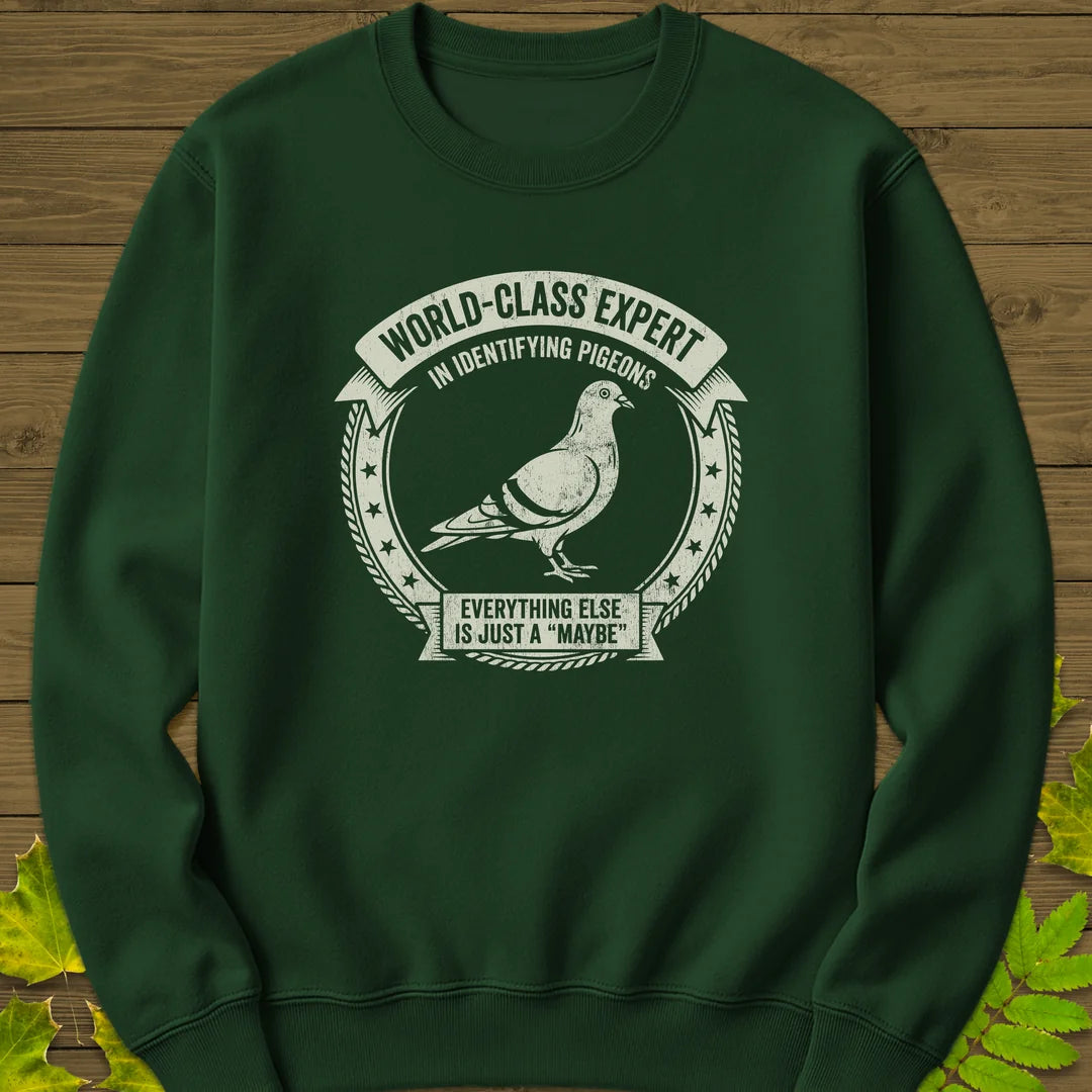 Identifying Pigeons Sweatshirt in Forest Green