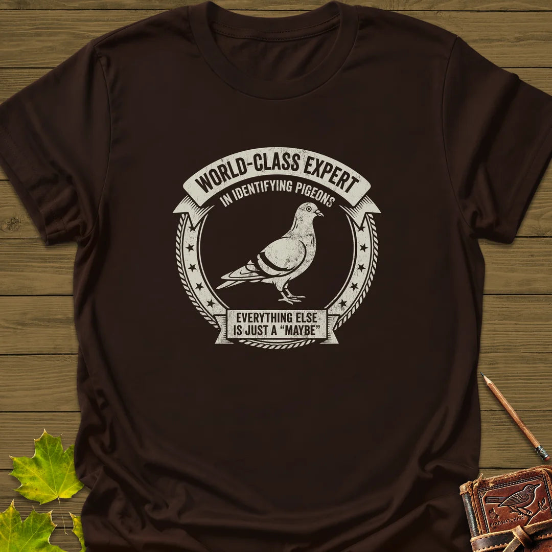 Identifying Pigeons T-Shirt in Dark Chocolate