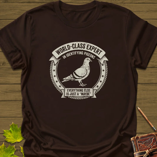 Identifying Pigeons T-Shirt in Dark Chocolate