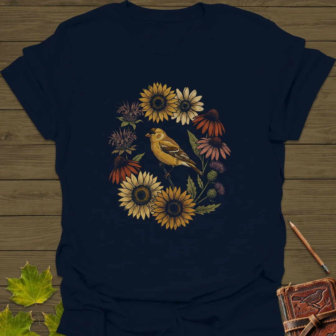 Gold In Bloom T-Shirt Navy