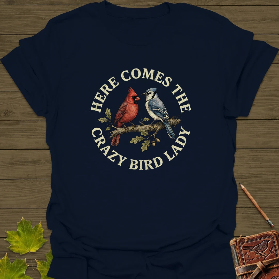 Crazy Bird Lady T-Shirt Navy