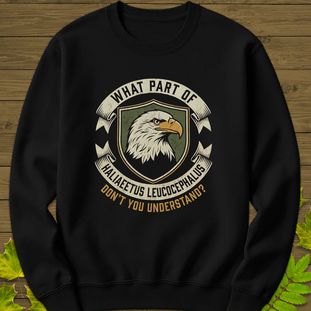 Nerdy Bald Eagle Sweatshirt in Black