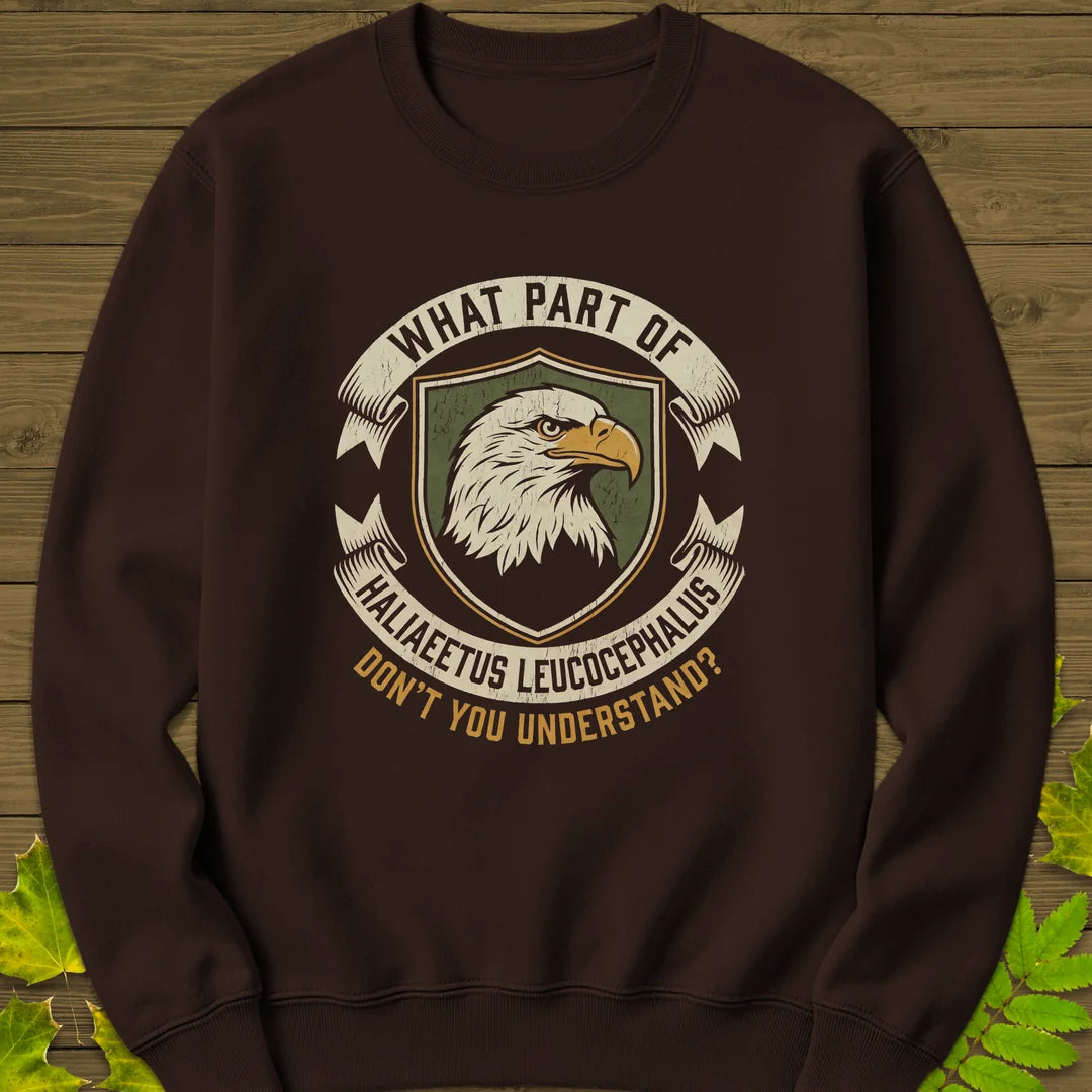 Nerdy Bald Eagle Sweatshirt in Dark Chocolate