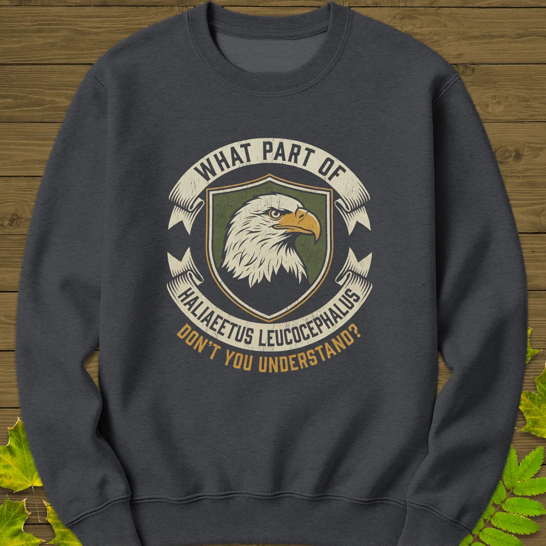 Nerdy Bald Eagle Sweatshirt in Dark Heather