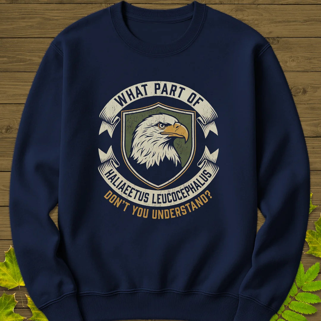 Nerdy Bald Eagle Sweatshirt in Navy