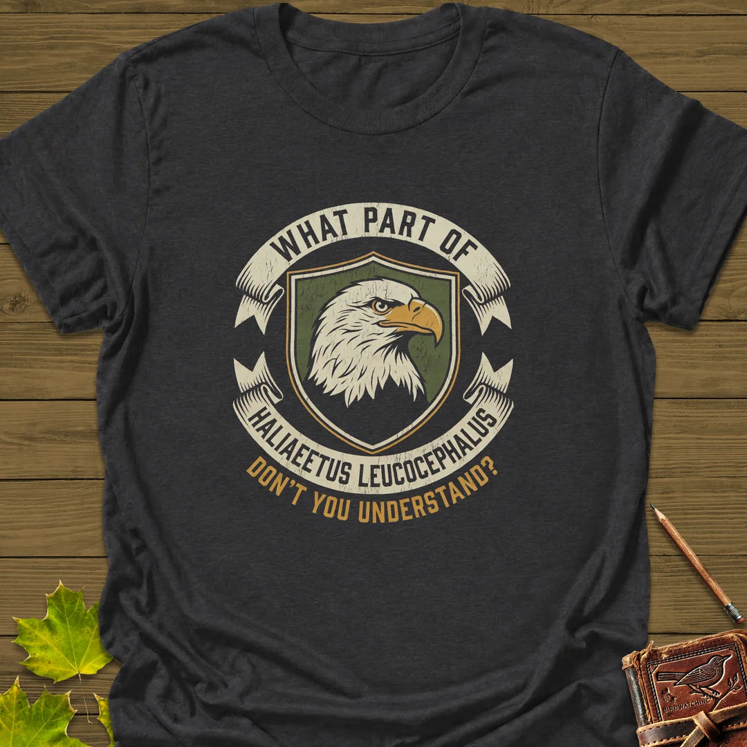Nerdy Bald Eagle T-Shirt in Dark Heather