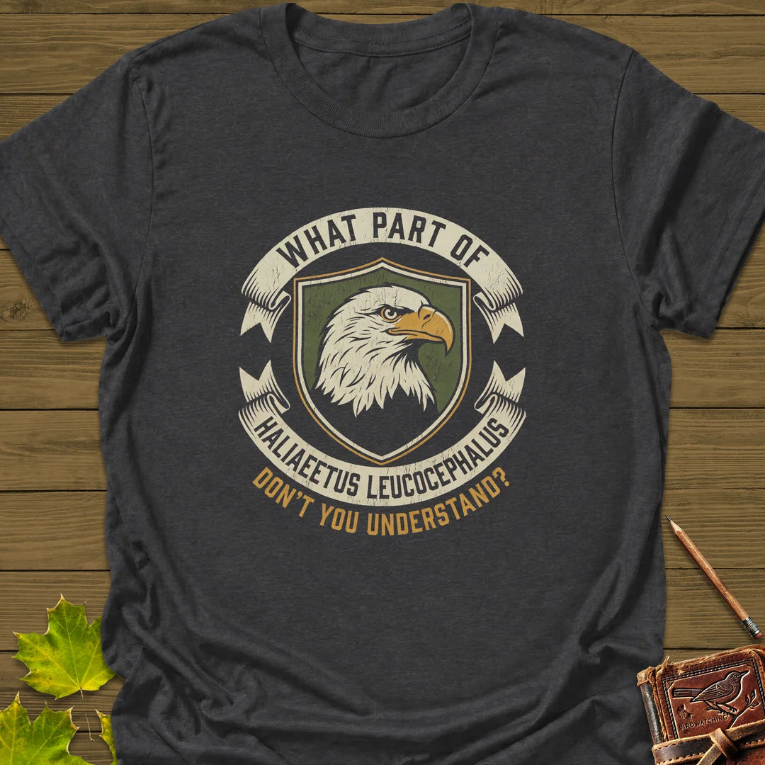 Nerdy Bald Eagle T-Shirt in Dark Heather