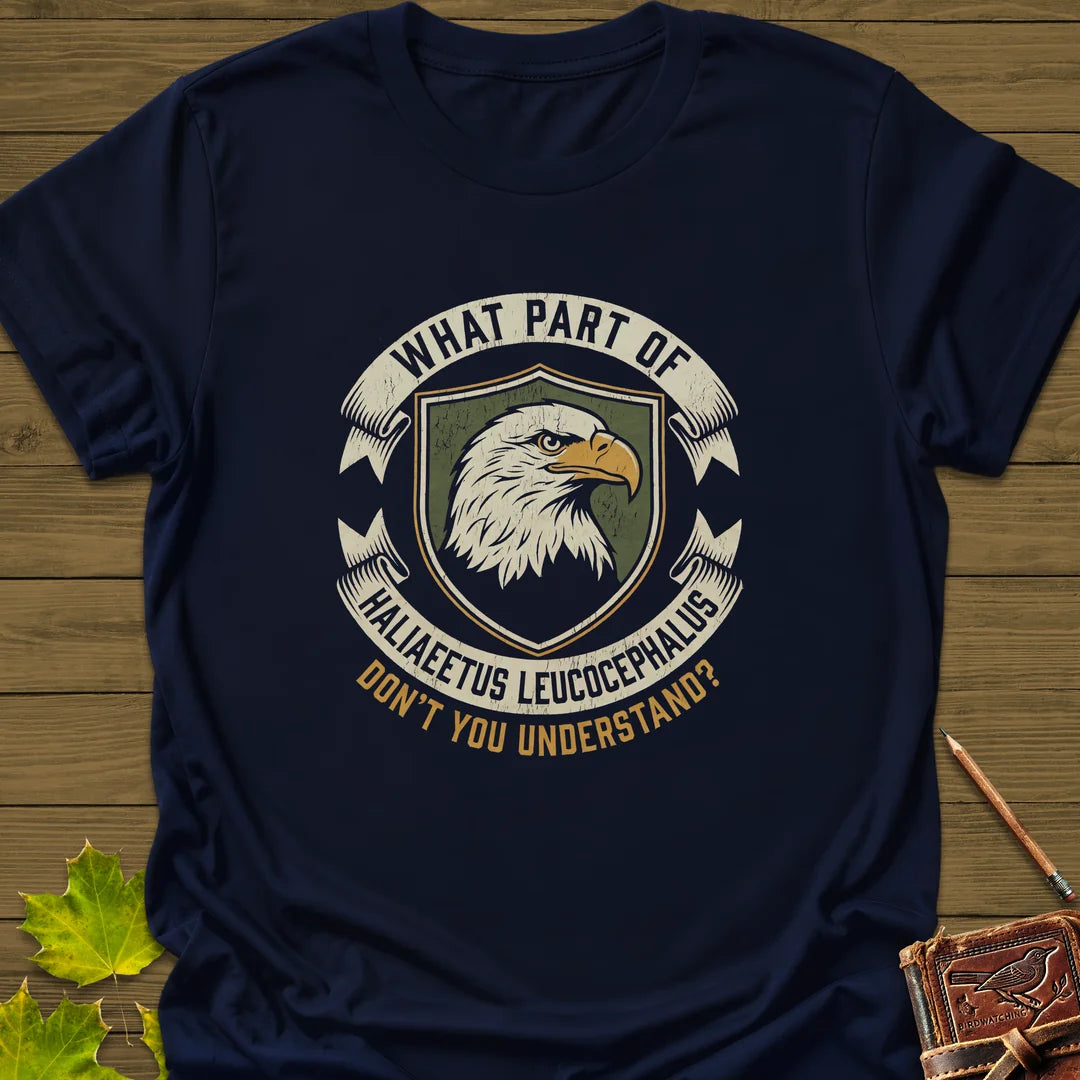 Nerdy Bald Eagle T-Shirt in Navy