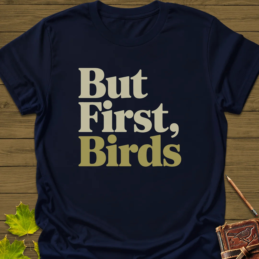 But First, Birds T-Shirt in Navy