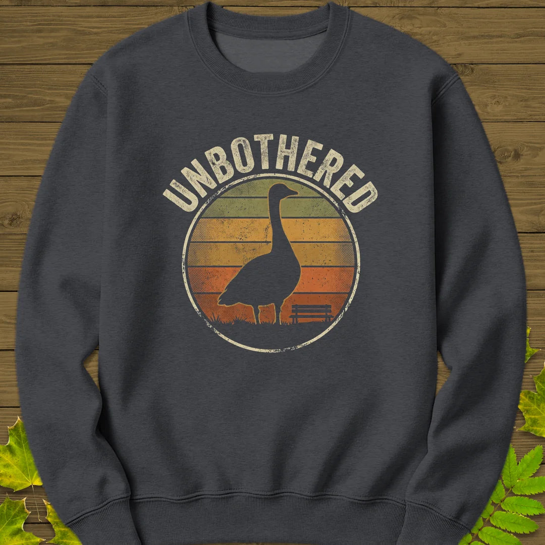 Unbothered Goose Sweatshirt in Dark Heather