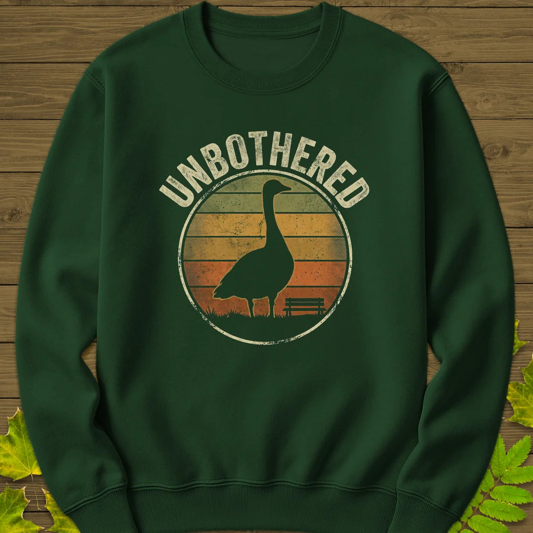 Unbothered Goose Sweatshirt in Forest Green