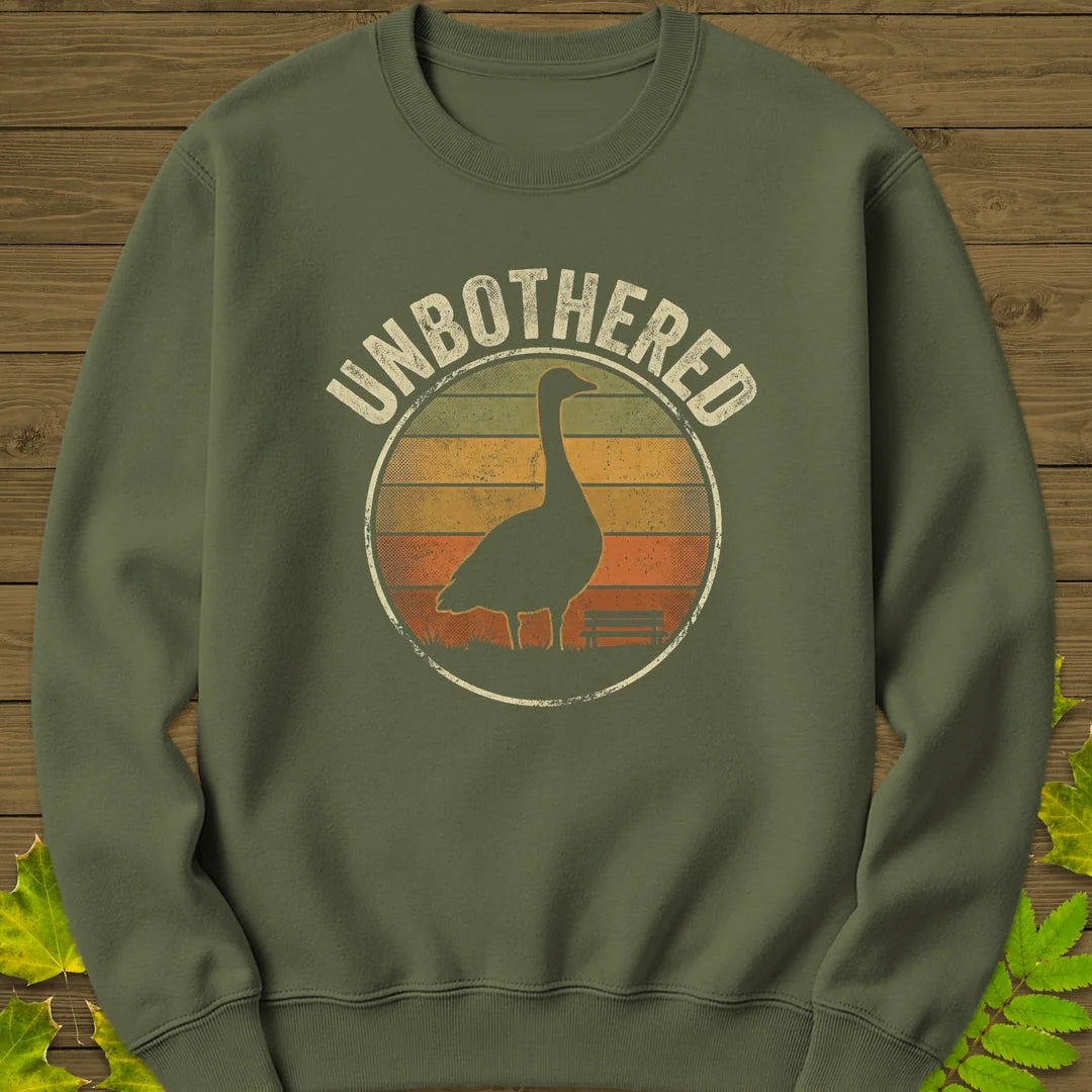 Unbothered Goose Sweatshirt in Military Green