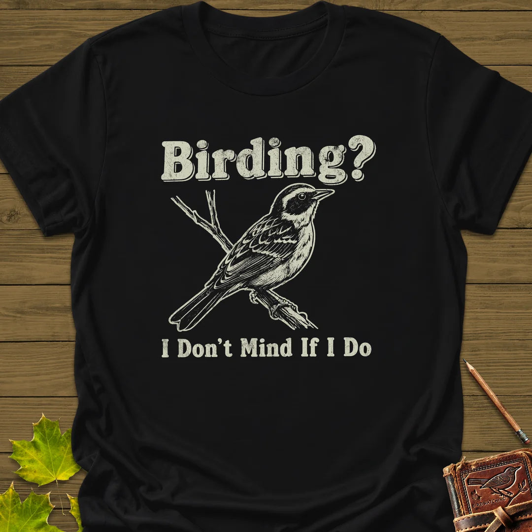 Don't Mind Birding T-Shirt in Black
