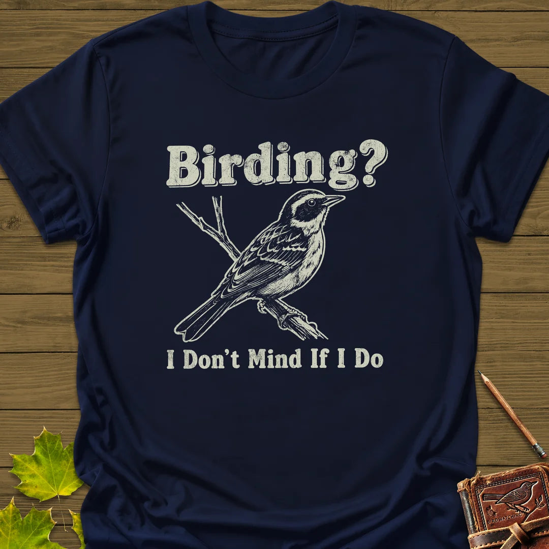 Don't Mind Birding T-Shirt in Navy