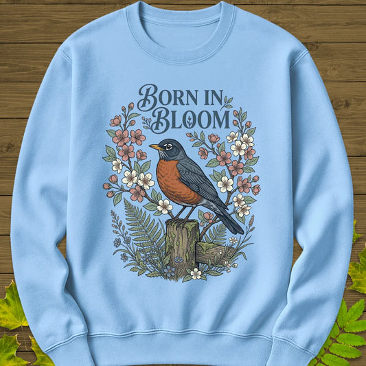 Born In Bloom Sweatshirt in Light Blue