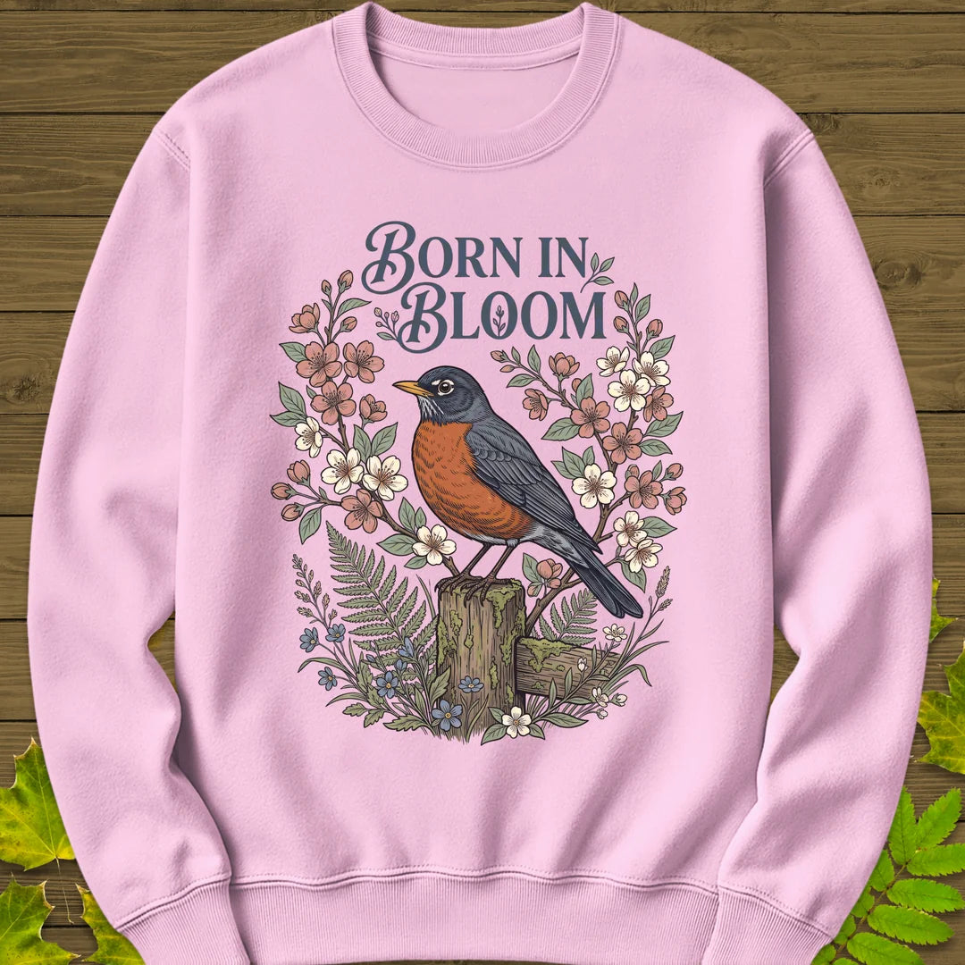 Born In Bloom Sweatshirt in Light Pink