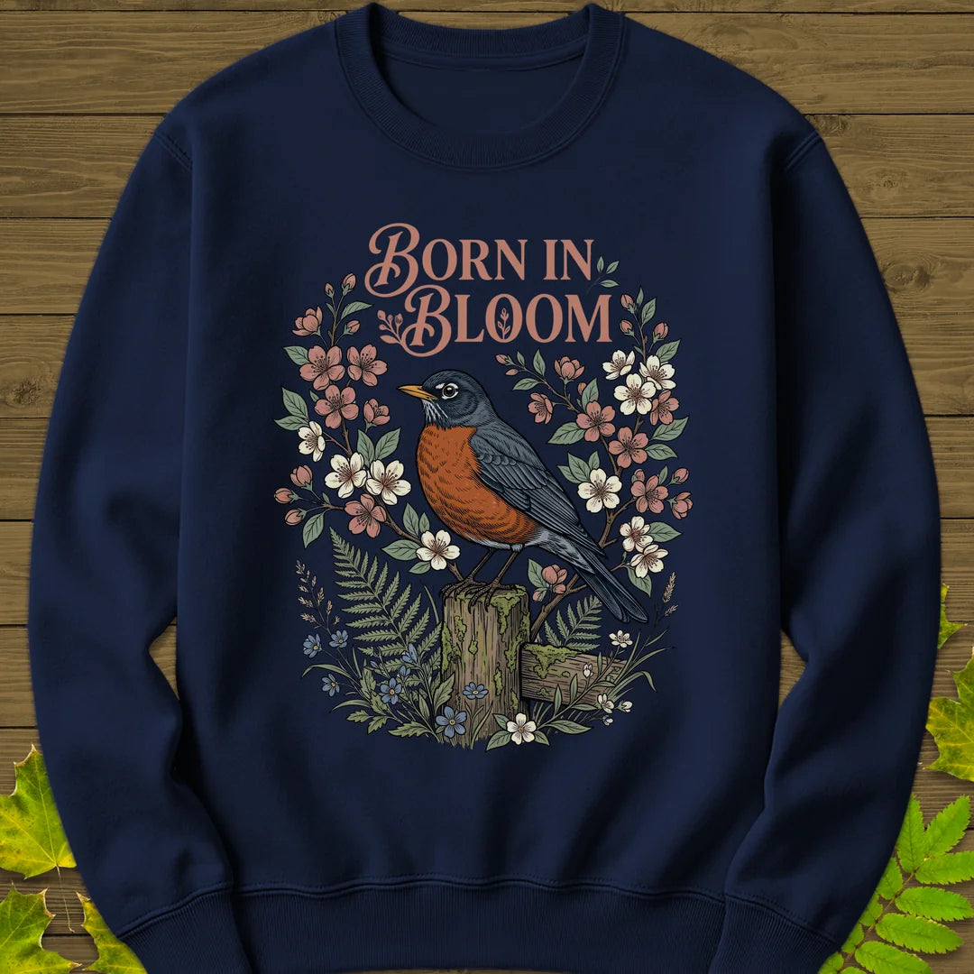 Born In Bloom Sweatshirt in Navy