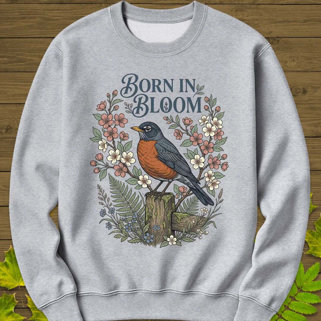 Born In Bloom Sweatshirt in Sport Grey