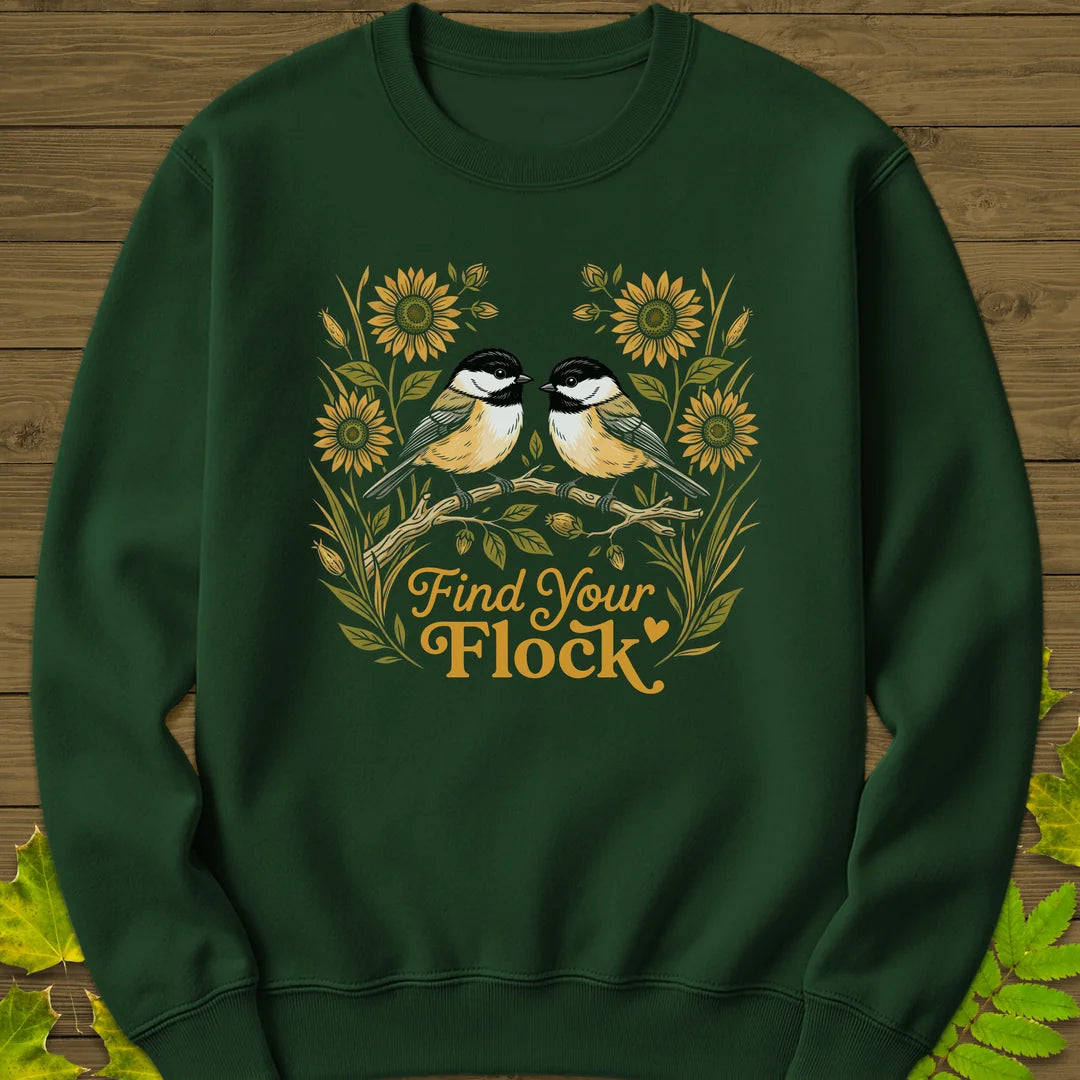 Find Your Flock Sweatshirt in Forest Green