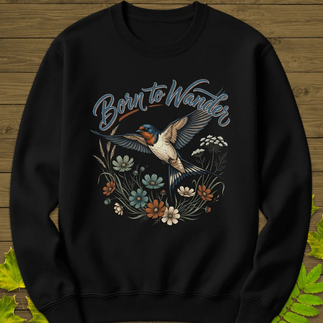 Born To Wander Sweatshirt in Black