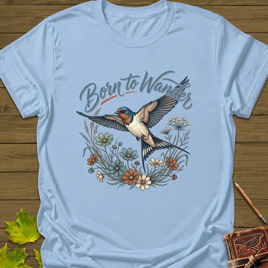 Born To Wander T-Shirt in Light Blue