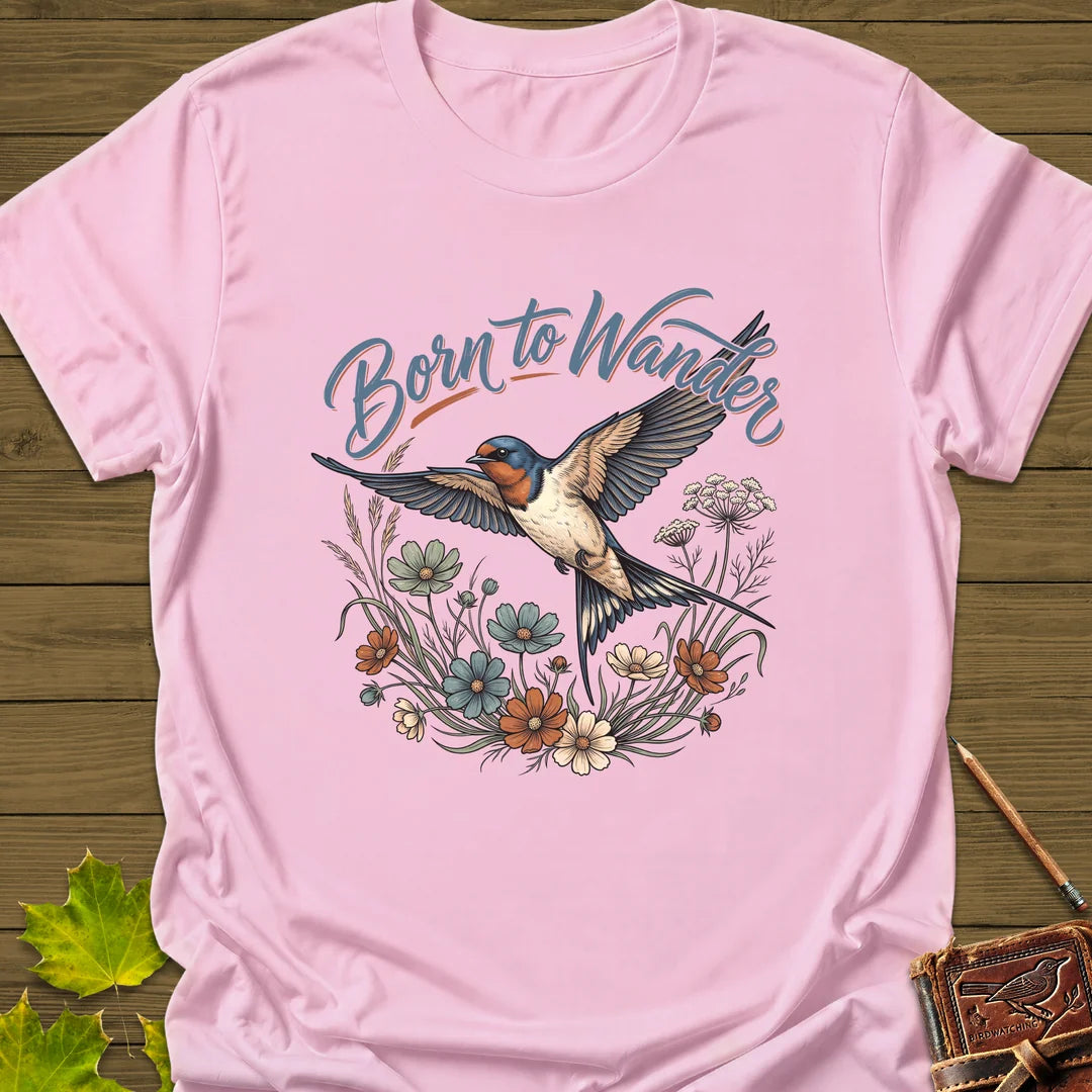 Born To Wander T-Shirt in Light Pink