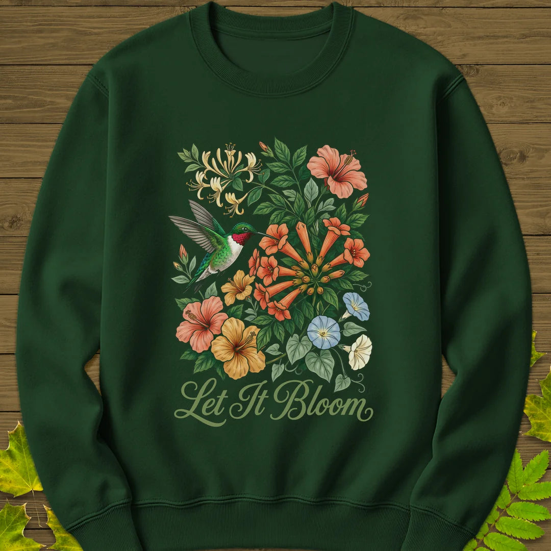 Let It Bloom Sweatshirt in Forest Green