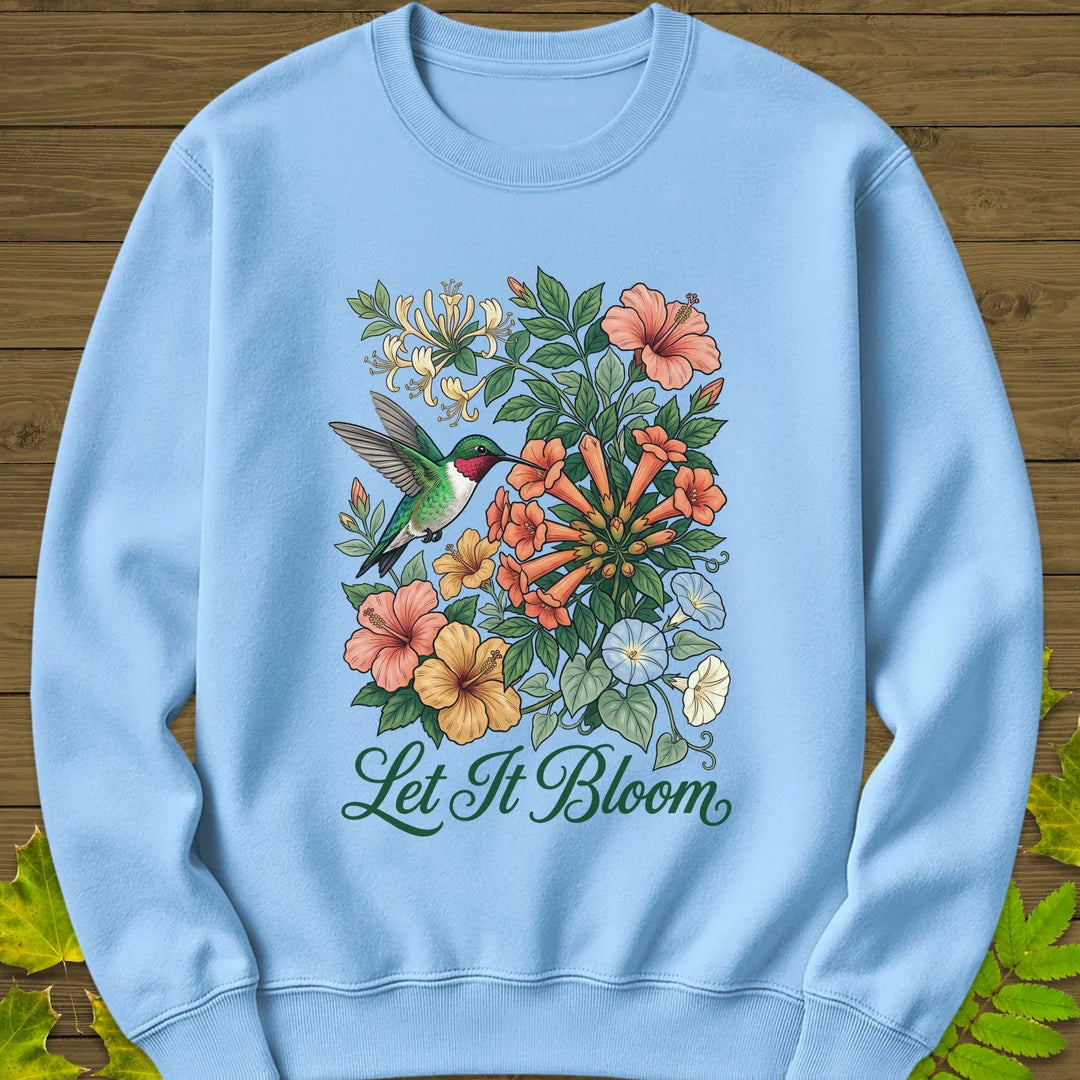 Let It Bloom Sweatshirt in Light Blue