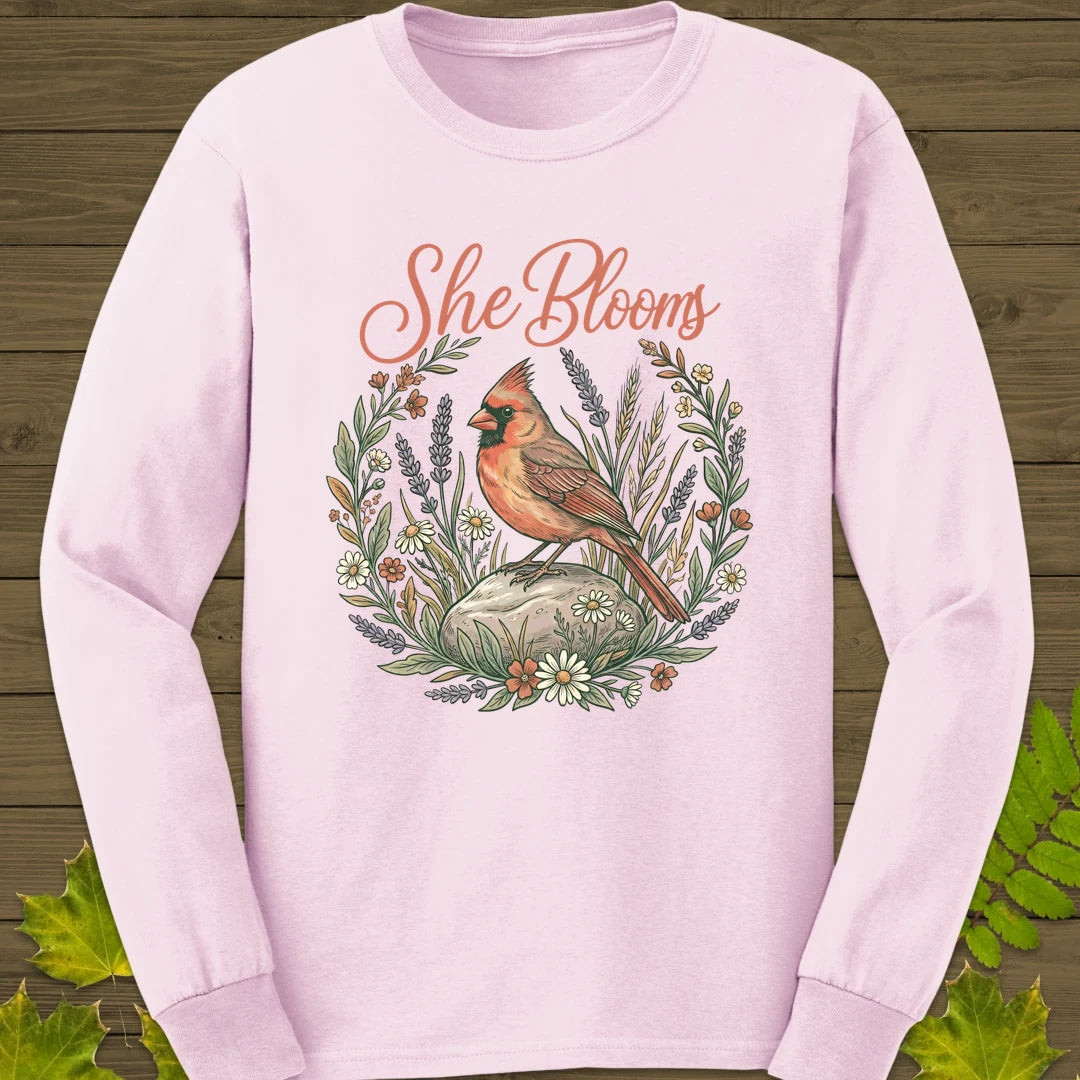 She Blooms Long Sleeve Light Pink