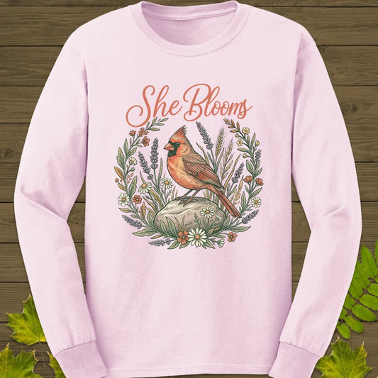 She Blooms Long Sleeve Light Pink
