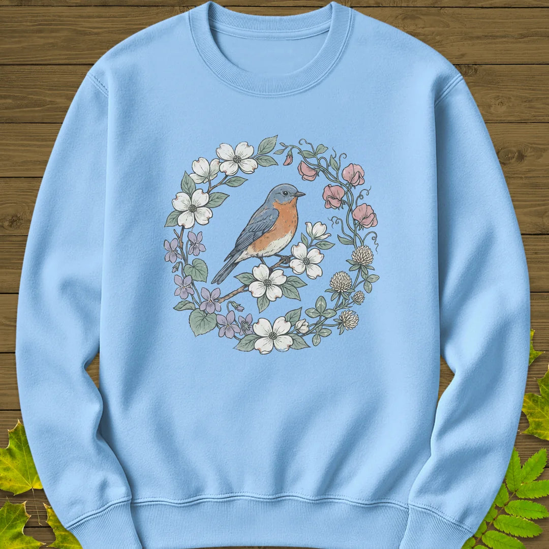 Blue & Bloom Sweatshirt in Light Blue