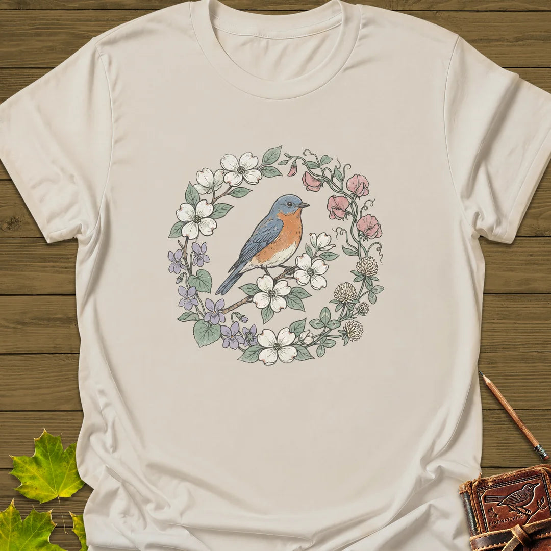 Blue & Bloom T-Shirt in Natural