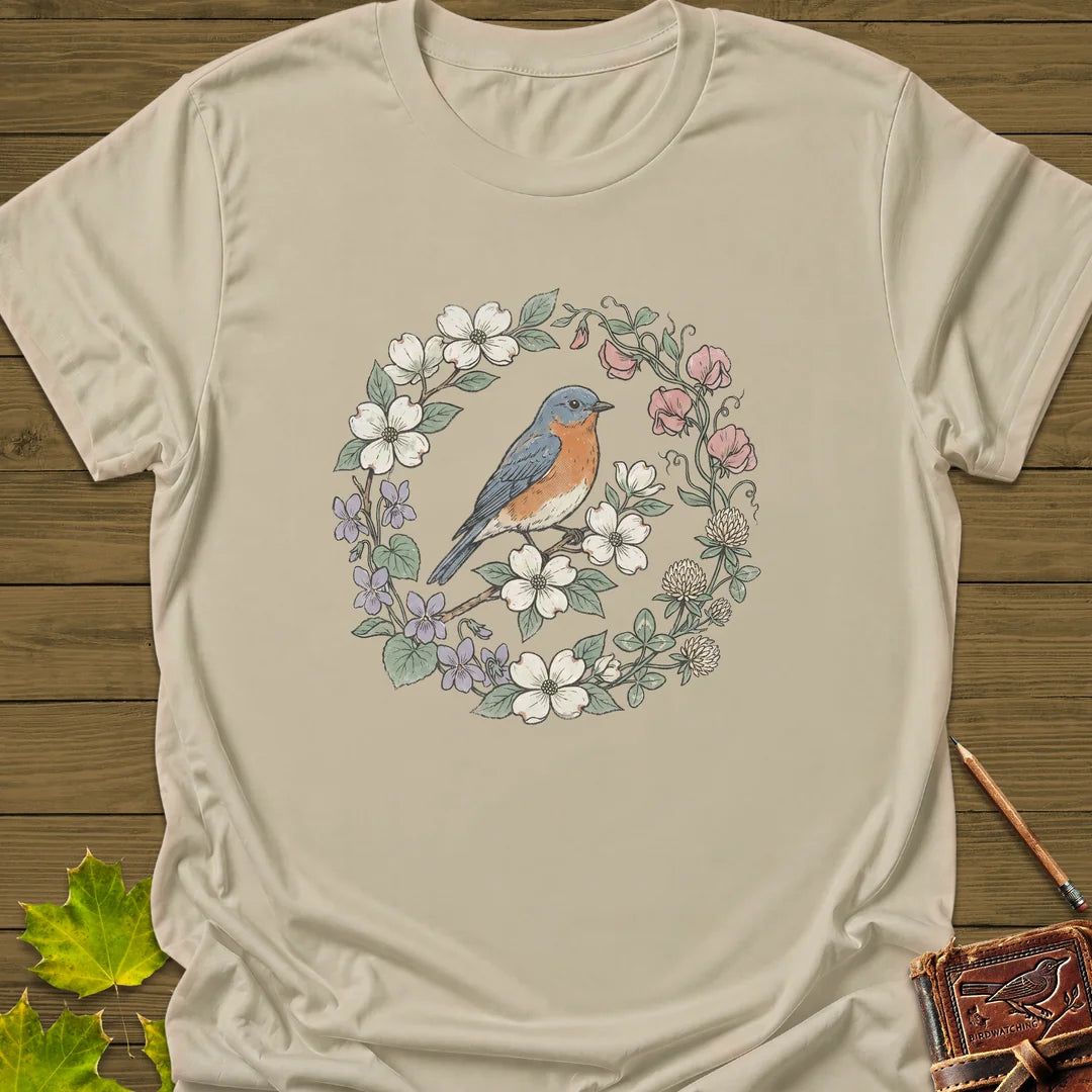 Blue & Bloom T-Shirt in Sand