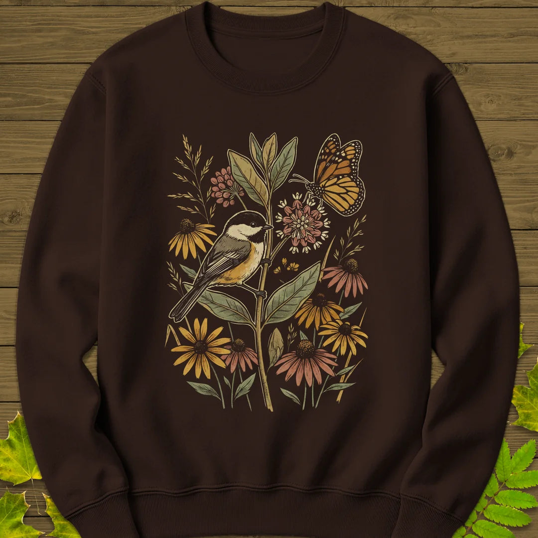 Garden Visitors Sweatshirt in Dark Chocolate