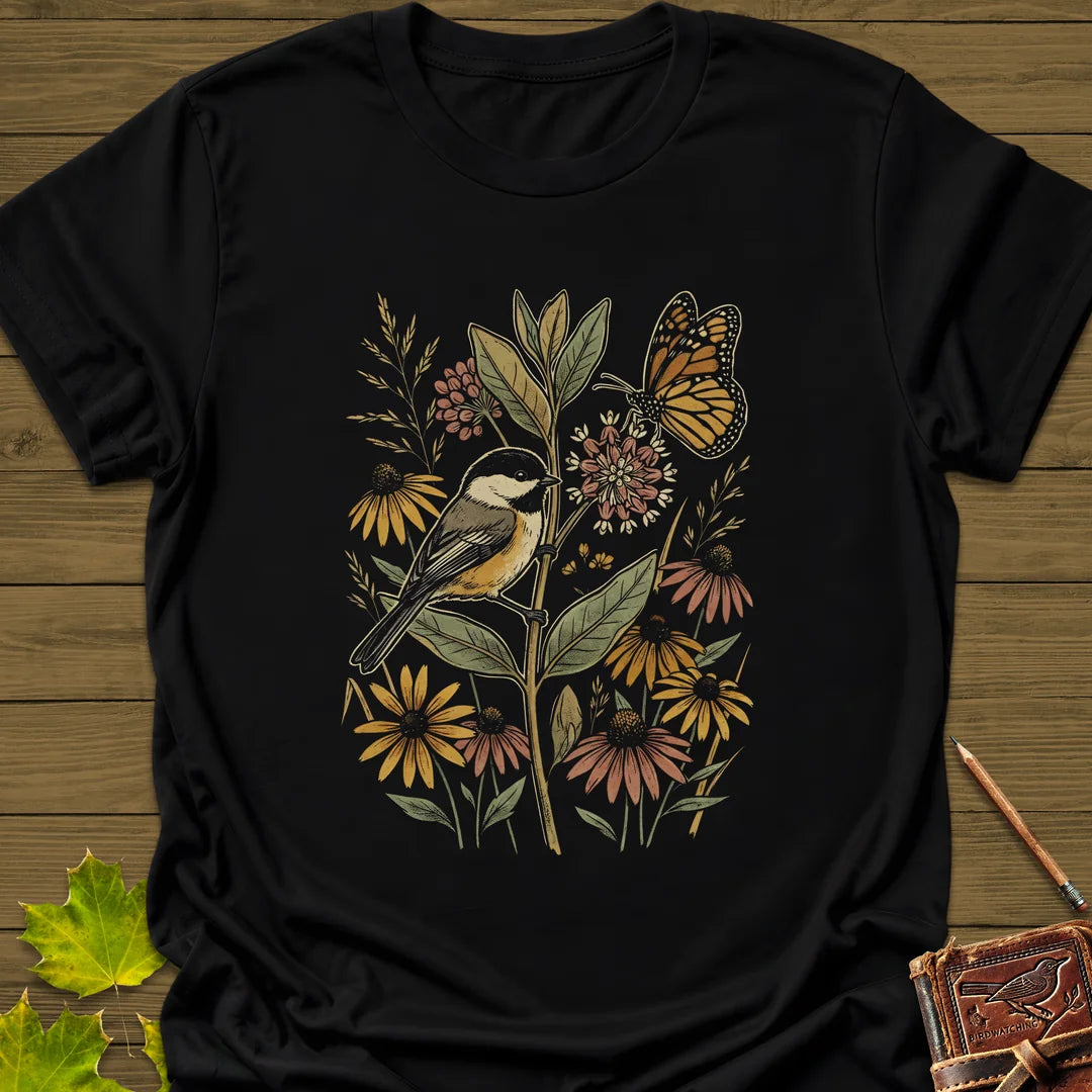 Garden Visitors T-Shirt in Black